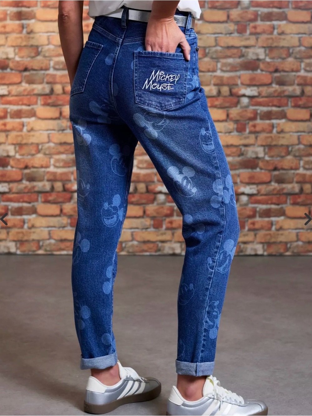 Her Universe Blue Mickey Print Mom Jeans - Picture 2 of 5